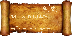Moharos Kristóf névjegykártya